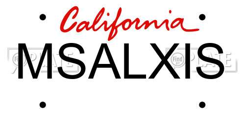 MSALXIS California License Plate