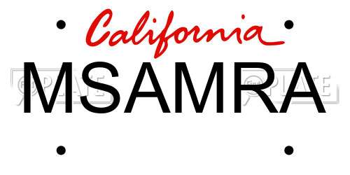 MSAMRA California License Plate