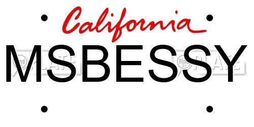 MSBESSY California License Plate