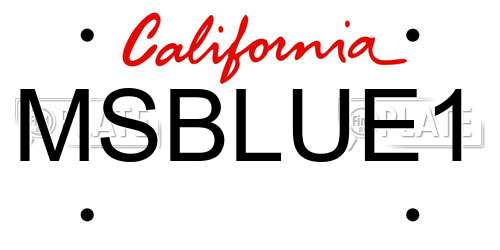 MSBLUE1 California License Plate