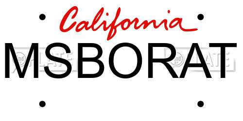 MSBORAT California License Plate