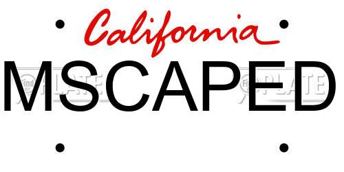 MSCAPED California License Plate