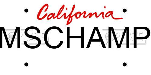 MSCHAMP California License Plate