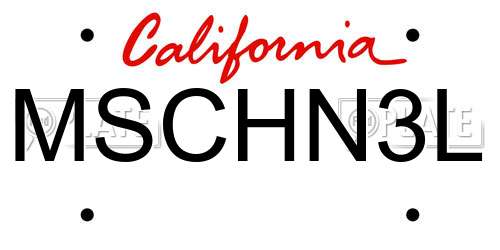 MSCHN3L California License Plate