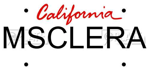 MSCLERA California License Plate