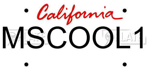 MSCOOL1 California License Plate