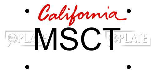 MSCT California License Plate