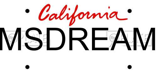 MSDREAM California License Plate