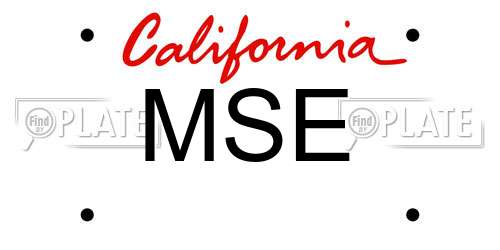 MSE California License Plate