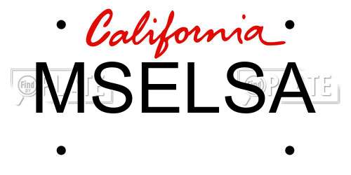 MSELSA California License Plate