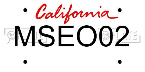 MSEO02 California License Plate