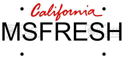 MSFRESH California License Plate