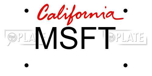 MSFT California License Plate
