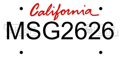 MSG2626 California License Plate