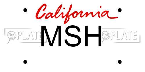 MSH California License Plate