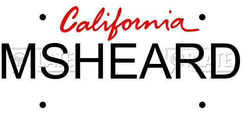MSHEARD California License Plate
