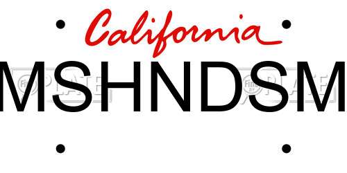 MSHNDSM California License Plate