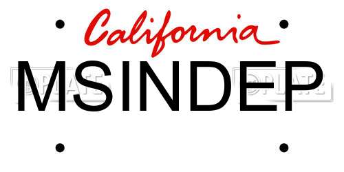 MSINDEP California License Plate