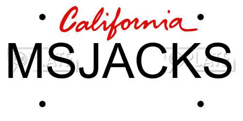 MSJACKS California License Plate