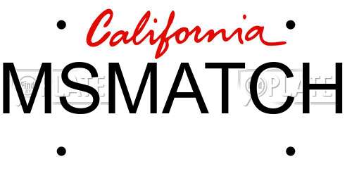 MSMATCH California License Plate