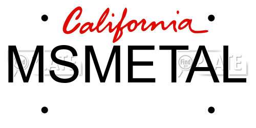 MSMETAL California License Plate