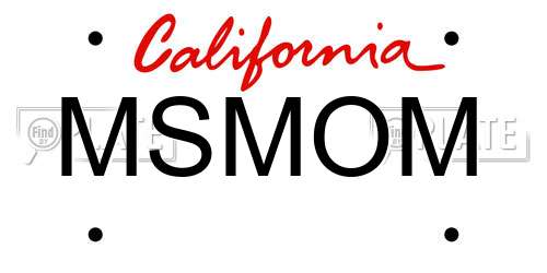 MSMOM California License Plate