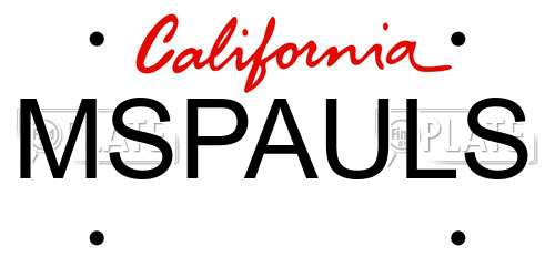 MSPAULS California License Plate