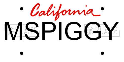 MSPIGGY California License Plate