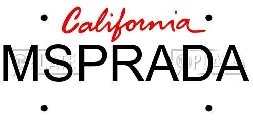 MSPRADA California License Plate