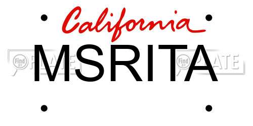 MSRITA California License Plate