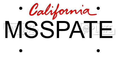 MSSPATE California License Plate