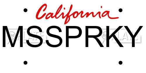 MSSPRKY California License Plate