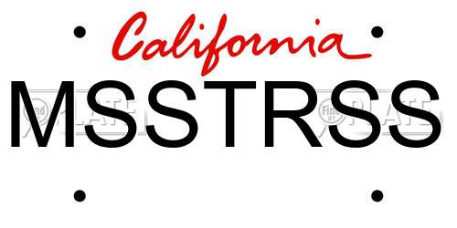 MSSTRSS California License Plate