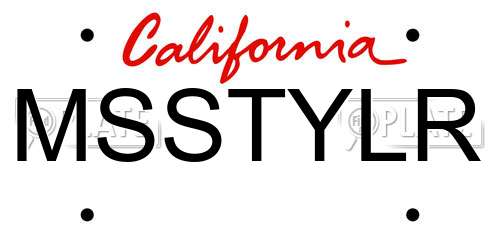 MSSTYLR California License Plate
