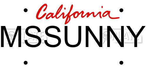 MSSUNNY California License Plate