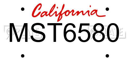 MST6580 California License Plate