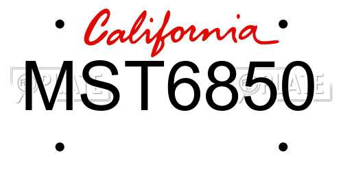MST6850 California License Plate