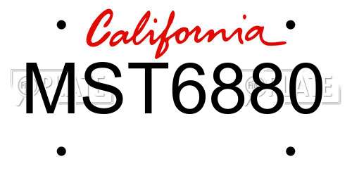 MST6880 California License Plate