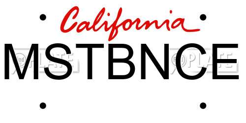 MSTBNCE California License Plate