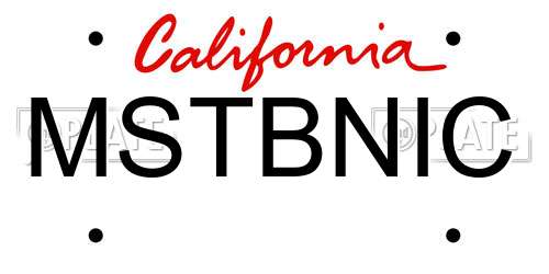 MSTBNIC California License Plate