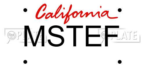 MSTEF California License Plate