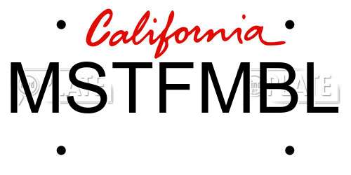 MSTFMBL California License Plate