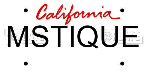 MSTIQUE California License Plate