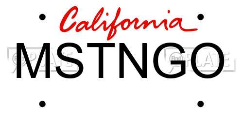 MSTNGO California License Plate