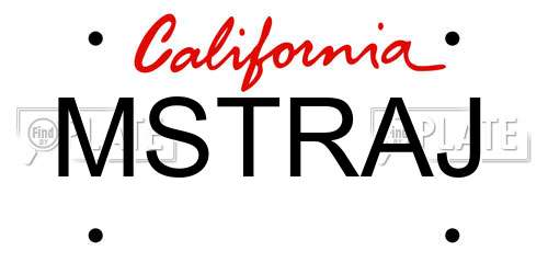 MSTRAJ California License Plate