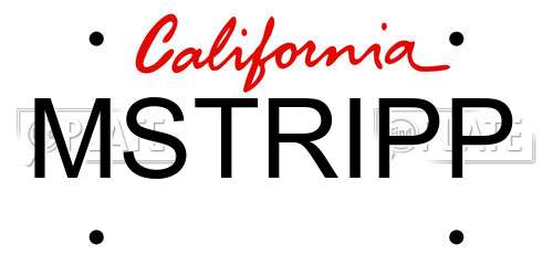 MSTRIPP California License Plate