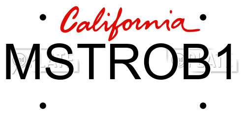 MSTROB1 California License Plate