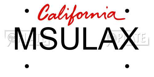 MSULAX California License Plate