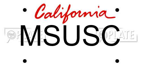 MSUSC California License Plate