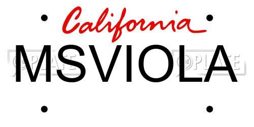MSVIOLA California License Plate